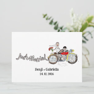 Invitation Mariés à moto pour la soirée de mariage
