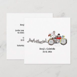 Invitation Mariés à moto pour la soirée de mariage
