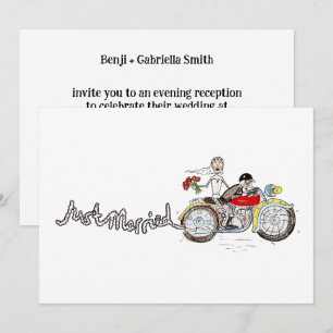 Invitation Mariés à moto pour la soirée de mariage