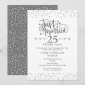 Invitation Mariés à peine 25e anniversaire de mariage (Devant / Derrière)