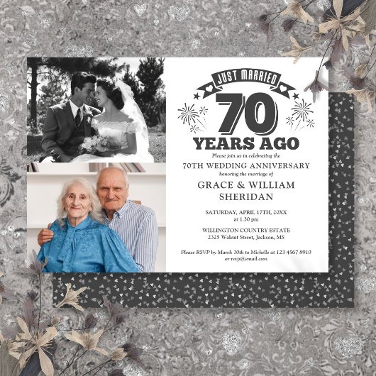 Invitation Mariés à peine 70 ans de mariage 2 Photo