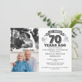 Invitation Mariés à peine 70 ans de mariage 2 Photo (Debout devant)