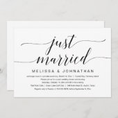 Invitation Mariés à peine, Célébration de mariage en fuite (Devant / Derrière)