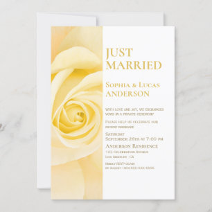 Invitation Mariés à peine - Réception de mariage Rose Jaune