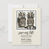 Invitation Mariés Aloha Ananas Tiki Save the Date (Devant)