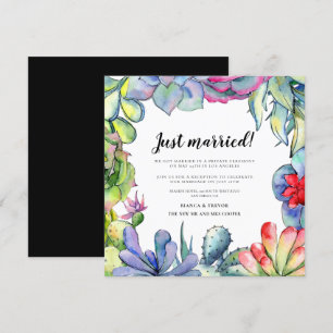 Invitation Mariés ! Annonce de mariage cactus et succulentes