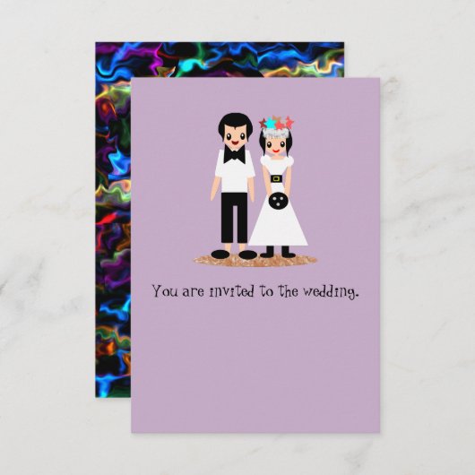 Invitation Mariés au bowling (Devant / Derrière)