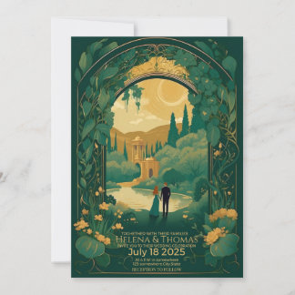 Invitation Mariés aux cheveux bruns 