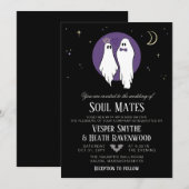 Invitation Mariés de l'Ame Mariage Halloween Fantôme Ensorcel (Devant / Derrière)