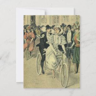 Invitation Mariés de mariage victorien bicyclette de jeunes m