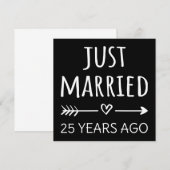 Invitation Mariés depuis 25 ans tout juste (Devant / Derrière)