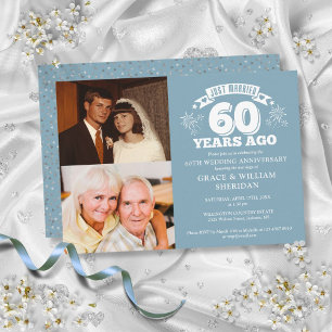 Invitation Mariés depuis 60 ans 2 Photos d'anniversaire de ma