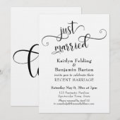 Invitation Mariés depuis peu Typographie Réception de mariage (Devant / Derrière)