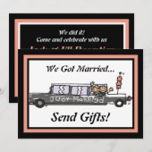 Invitation Mariés en Limousine Fugue / Réception (Devant / Derrière)