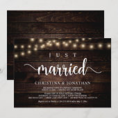 Invitation Mariés, Évasion de mariage rustique (Devant / Derrière)