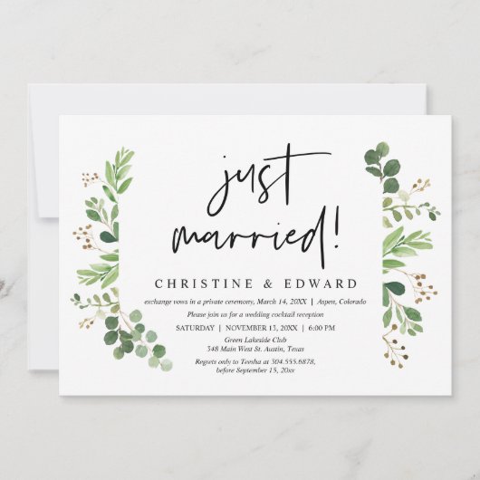 Invitation Mariés, Fête de Fuite de Mariage (Devant)