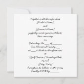 Invitation Mariés golfeurs mariage sur un terrain de golf (Dos)