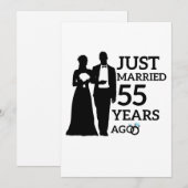 Invitation Mariés il y a 55 ans, couple de 55e anniversaire d (Devant / Derrière)