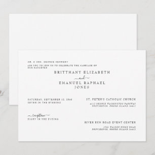Invitation Mariés Parents Blancs Simple Liste Mariage