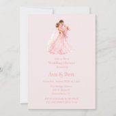 Invitation Mariés rose danse Mariage Shower (Devant)