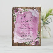 Invitation Mariés Rustique Fleurs Aquarelle & Lumières (Debout devant)