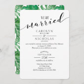 Invitation Mariés Soirée de mariage de verdure tropicale (Devant / Derrière)