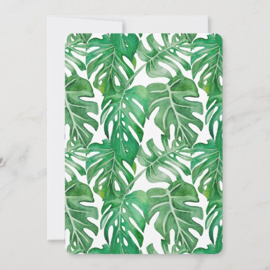 Invitation Mariés Soirée de mariage de verdure tropicale (Dos)