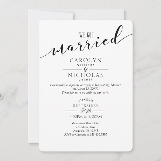 Invitation Mariés Soirée de mariage de verdure tropicale (Devant)