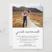 Invitation Mariés tout juste Annonce de mariage simple (Devant)