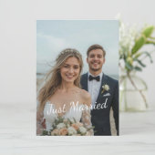 Invitation Mariés tout juste Annonce de Photo de Mariage Élég (Debout devant)