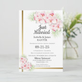 Invitation Mariés tout juste Fleurs d'orchidée rose Réception (Debout devant)