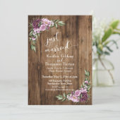 Invitation Mariés tout juste Réception rustique et florale un (Debout devant)