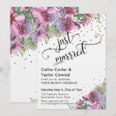 Invitation Mariés Typographie Fleurs des champs dorées Confet (Devant / Derrière)