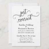 Invitation Mariés Typography Réception de Mariage uniquement (Devant)