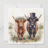Invitation Mariés Vache Écossaise (Devant)