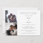 Invitation Mariés W Horizontal 3 Photo Réception de Mariage (Dos)