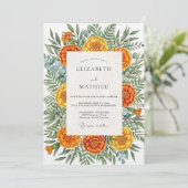 Invitation Marigold Artistic Botanical Wedding (Debout devant)