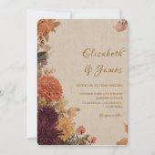 Invitation Marigold Bordure Rustique Boho Automne Mariage Flo (Devant)