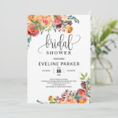 Invitation Marigold d'automne Boho et fleurs bordeaux rousses (Debout devant)