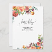 Invitation Marigold d'automne Boho et fleurs bordeaux rousses (Dos)