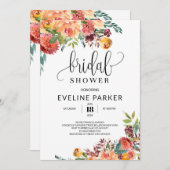 Invitation Marigold d'automne Boho et fleurs bordeaux rousses (Devant / Derrière)