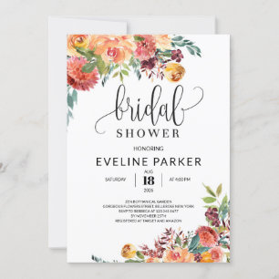 Invitation Marigold d'automne Boho et fleurs bordeaux rousses