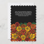 Invitation Marigold Floral Memorial Service Celebration Black (Dos)