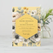 Invitation Marigold Grey Anemone Wedding (Debout devant)