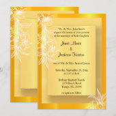 Invitation Marigold moderne Timbre floral jaune et blanc (Devant / Derrière)