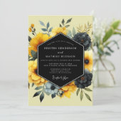 Invitation Marigold Noir Luminous Wedding (Debout devant)
