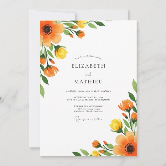 Invitation Marigold Radiant Summer Wedding (Devant)