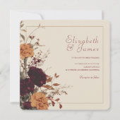 Invitation Marigold Rustic Boho Automne Floral Mariage (Devant)