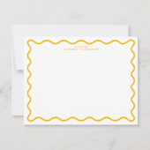 Invitation Marigold Yellow Modern Wavy Border Note Card (Devant)