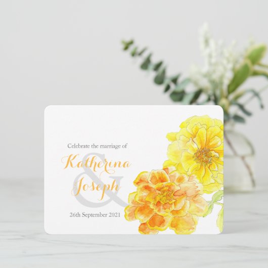 Invitation Marigolds aquarcolor (Debout devant)